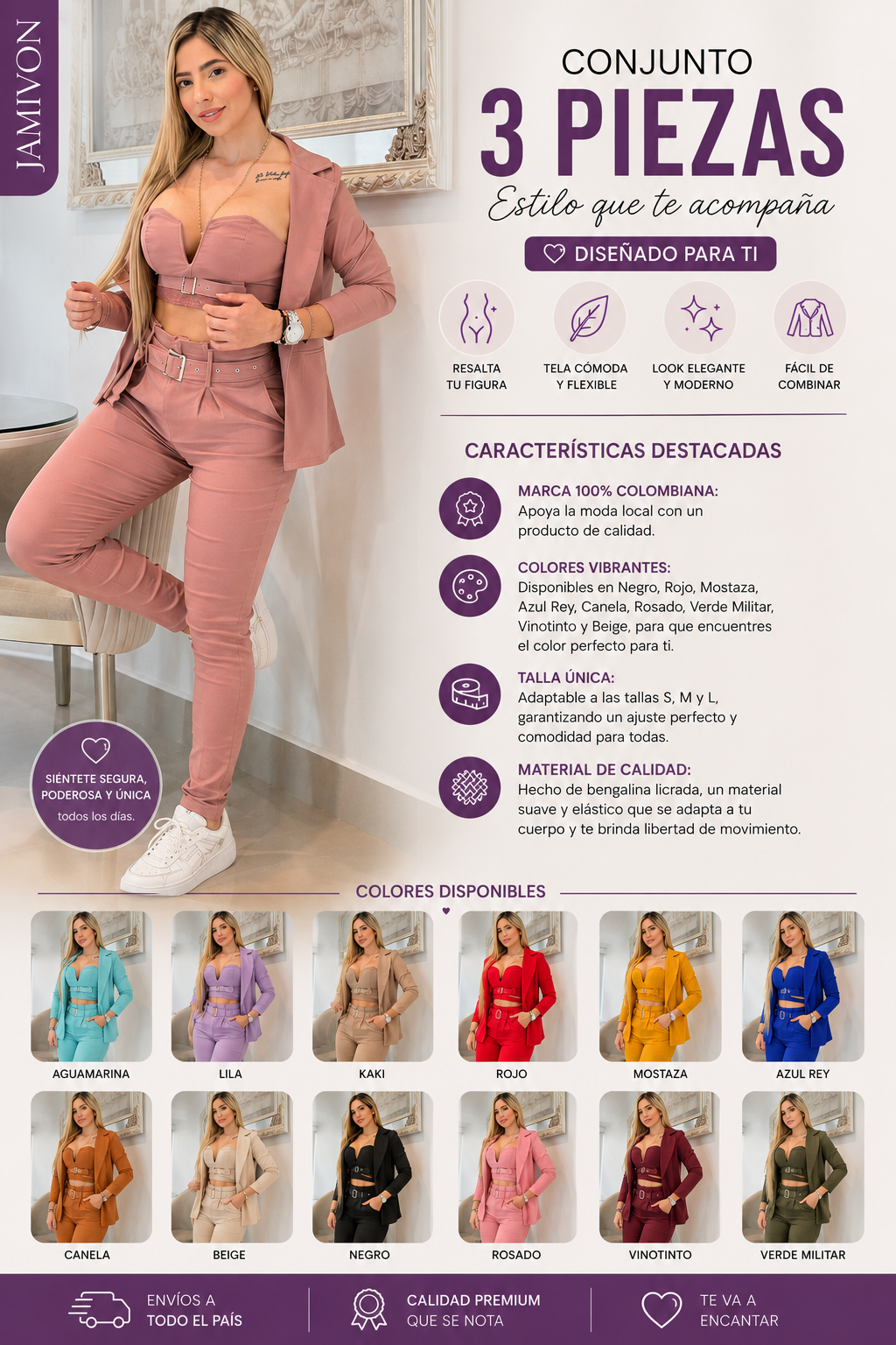 Conjunto 3piezas Para Mujer