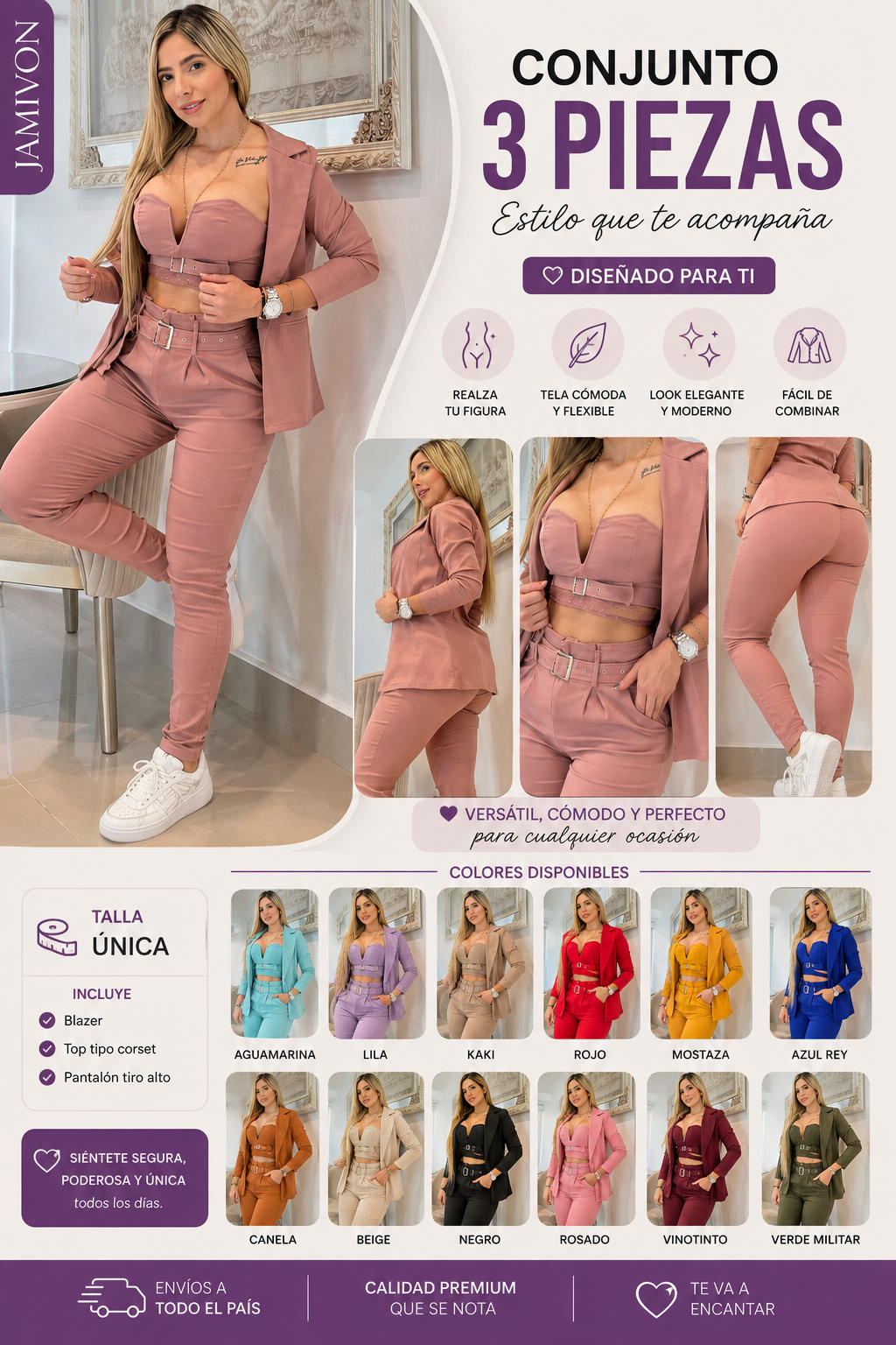 Conjunto 3piezas Para Mujer